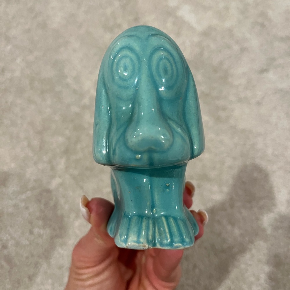 Vintage Ceramic Turquoise Blue Dog Figurine Planter - Picture 6 of 6